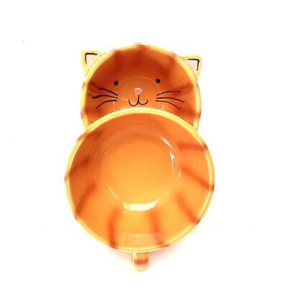 Retro Orange Cat Head Chip and Dip Bowl